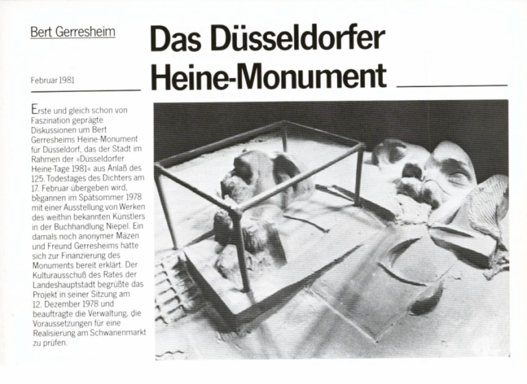 Werkstattnotizen: Wie Bert Gerresheim sein Heinrich-Heine-Denkmal schuf