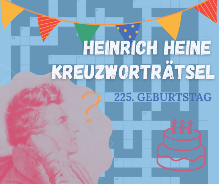 Ratespaß mit Heinrich Heine: Kreuzworträtsel zum 225. Geburtstag des Dichters